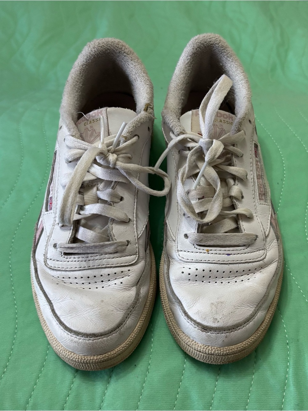 Reebok Classic Pink and White Sneakers